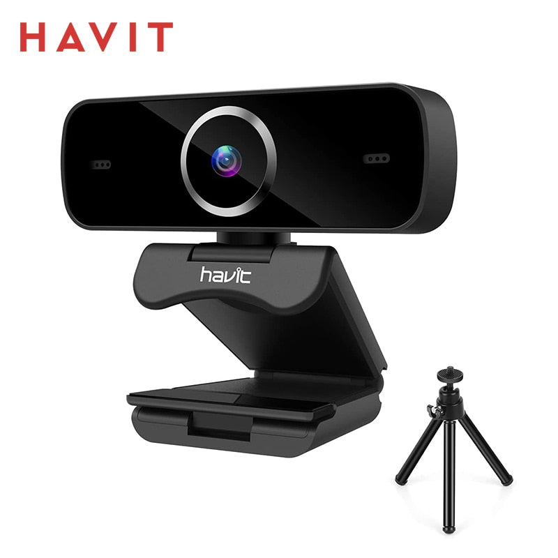 HAVIT 1080P Full HD USB Webcam W/ Microphone Tripod