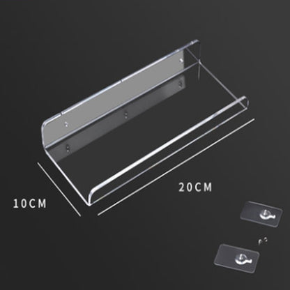 Storage Rack Acrylic Shelf Clear Wall Mounted Thick Transparent Floating Display Stick Bathroom Kitchen Ledge Organizer