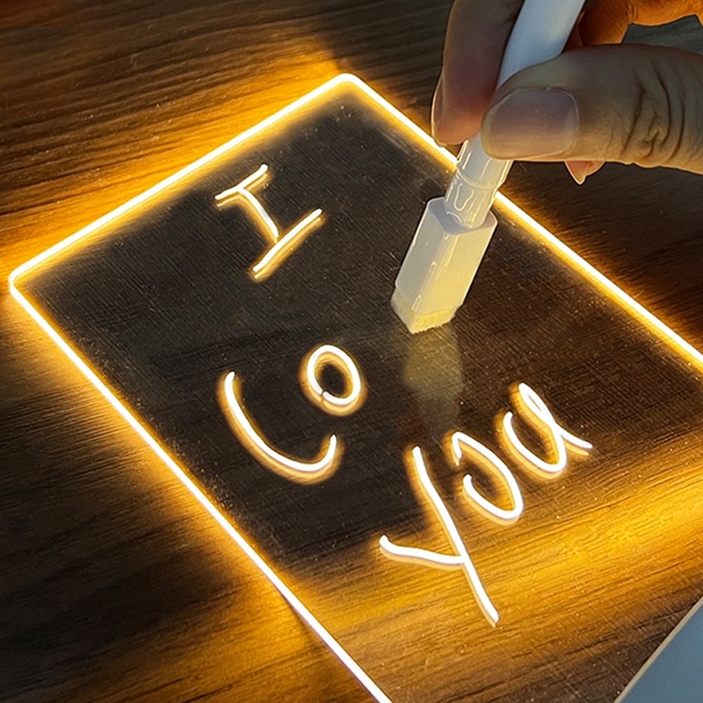 Led Night Light USB Message Board With Pen
