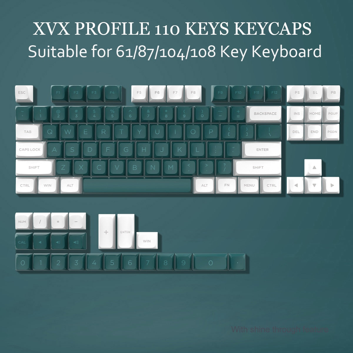189 PBT Double-shot XVX Profile keycaps for MX Switches